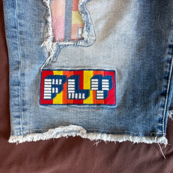 VINTAGE Born Fly Jean Shorts Distressed Sour Patch Candy Theme JNCO Y2K SKATER - Picture 9 of 14